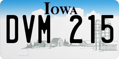 IA license plate DVM215