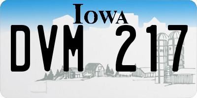 IA license plate DVM217