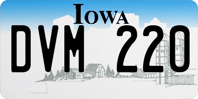 IA license plate DVM220