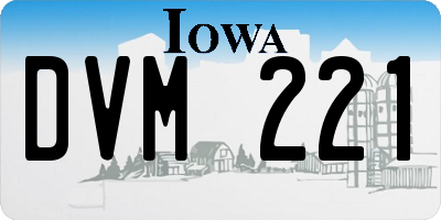 IA license plate DVM221