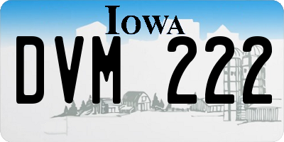 IA license plate DVM222