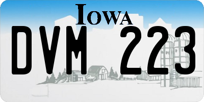 IA license plate DVM223