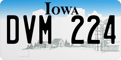 IA license plate DVM224