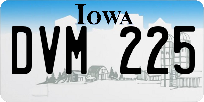IA license plate DVM225