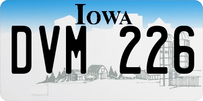 IA license plate DVM226