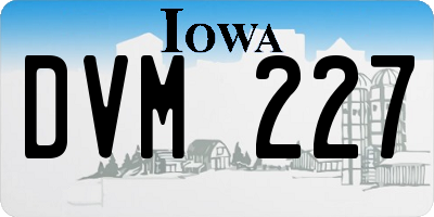 IA license plate DVM227