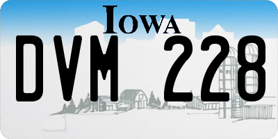 IA license plate DVM228
