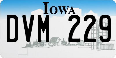 IA license plate DVM229
