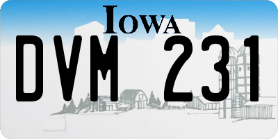 IA license plate DVM231