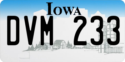 IA license plate DVM233