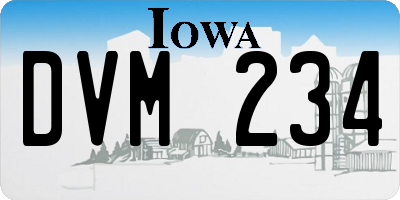 IA license plate DVM234