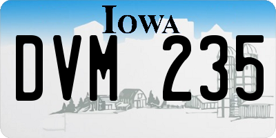 IA license plate DVM235