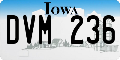 IA license plate DVM236