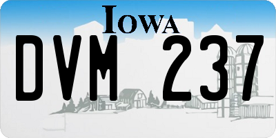 IA license plate DVM237