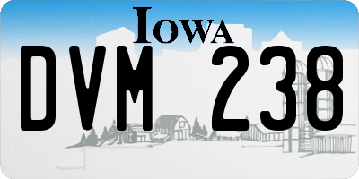 IA license plate DVM238