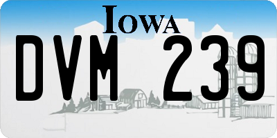 IA license plate DVM239