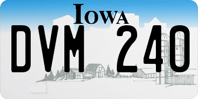 IA license plate DVM240