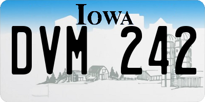 IA license plate DVM242