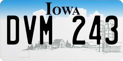 IA license plate DVM243