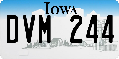 IA license plate DVM244
