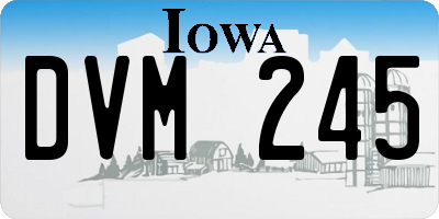 IA license plate DVM245