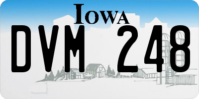 IA license plate DVM248