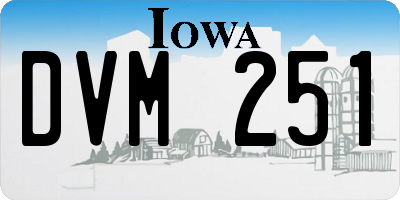 IA license plate DVM251