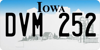 IA license plate DVM252
