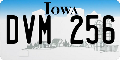 IA license plate DVM256