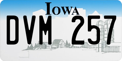 IA license plate DVM257