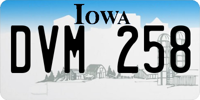 IA license plate DVM258