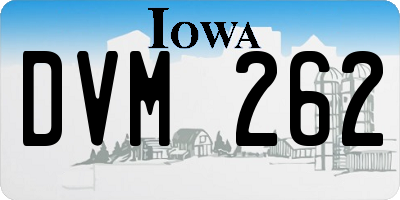 IA license plate DVM262