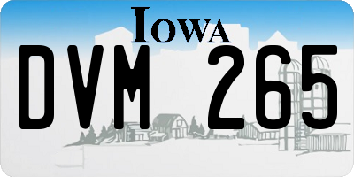 IA license plate DVM265