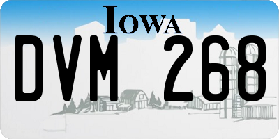IA license plate DVM268