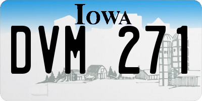 IA license plate DVM271