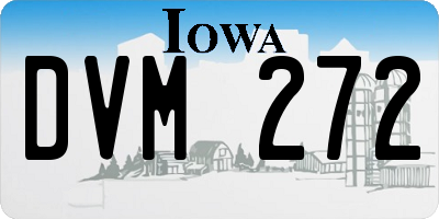 IA license plate DVM272