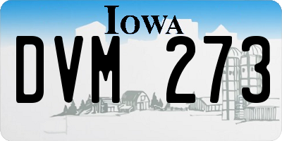 IA license plate DVM273