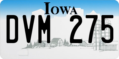 IA license plate DVM275