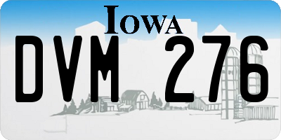 IA license plate DVM276