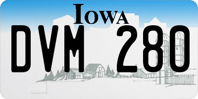 IA license plate DVM280