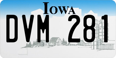 IA license plate DVM281