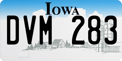 IA license plate DVM283