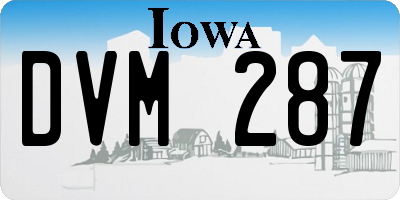 IA license plate DVM287
