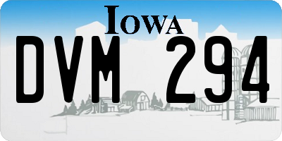 IA license plate DVM294