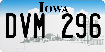 IA license plate DVM296