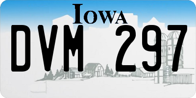 IA license plate DVM297