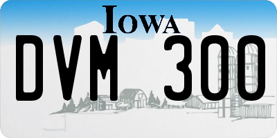 IA license plate DVM300