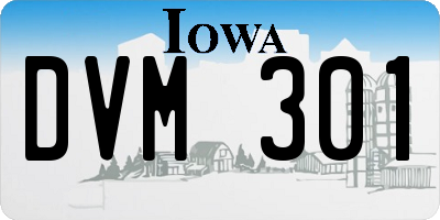 IA license plate DVM301