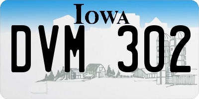 IA license plate DVM302