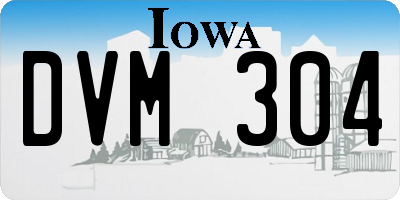 IA license plate DVM304